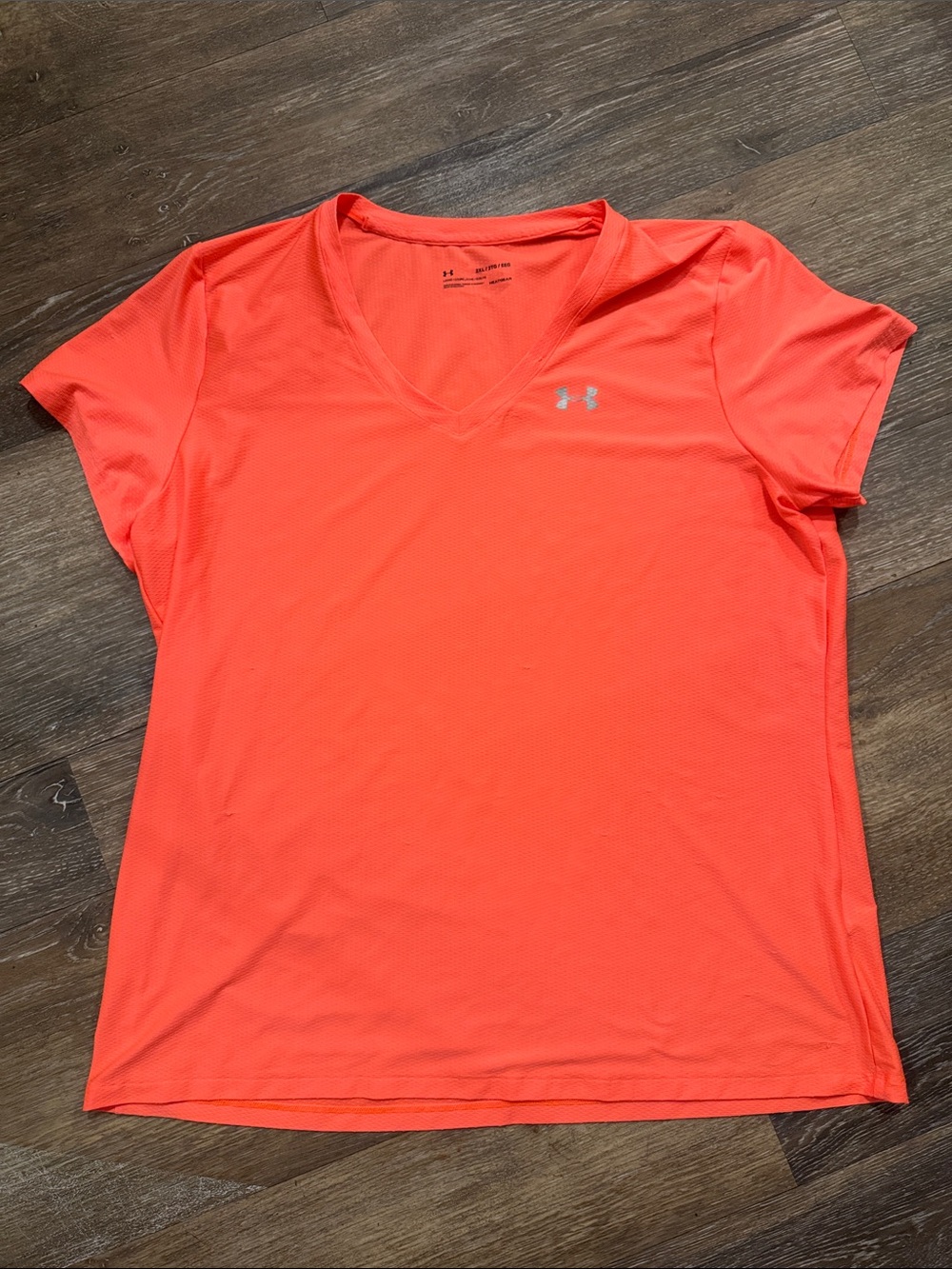 Under Armour Women's Short Sleeve V-Neck Tee - Coral/Neon Orange loose fit